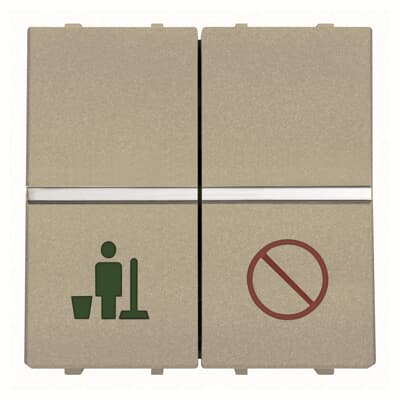 [2CLA224450N1901] DND/MUR 2-gang interlocked switch - 2M - Champagne