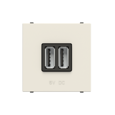 [2CLA228500N1101] USB charger 1.500mA, 2-gang - 2M - White
