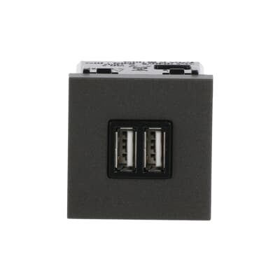 [2CLA228500N1801] USB charger 1.500mA, 2-gang - 2M - Anthracite