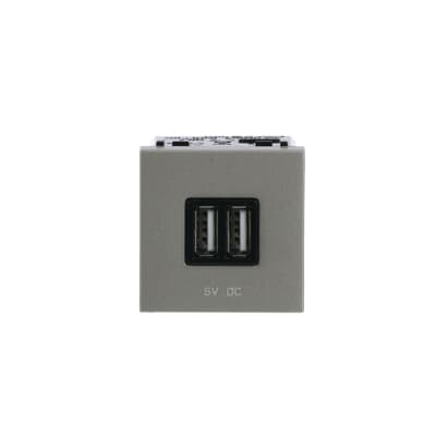 [2CLA228500N1901] USB charger 1.500mA, 2-gang - 2M - Champagne