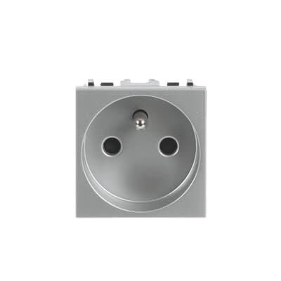 [2CLA228700N1301] French/Earth-pin socket outlet - 2M - Silver