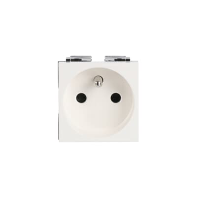 [2CLA228760N1101] French/Earth-pin socket outlet screwless - 2M - White