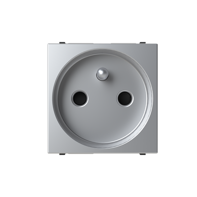 [2CLA228760N1301] French/Earth-pin socket outlet screwless - 2M - Silver