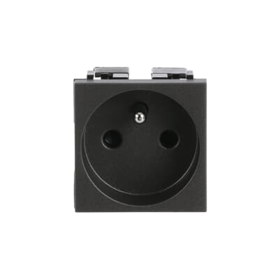 [2CLA228760N1801] French/Earth-pin socket outlet screwless - 2M - Anthracite