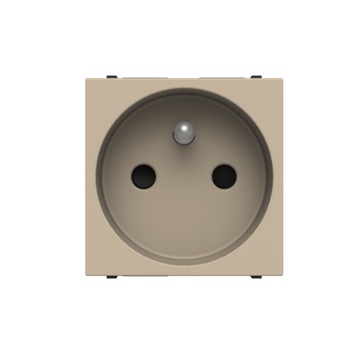 [2CLA228760N1901] French/Earth-pin socket outlet screwless - 2M - Champagne