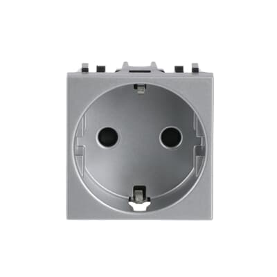 [2CLA228800N1301] Schuko socket outlet - 2M - Silver