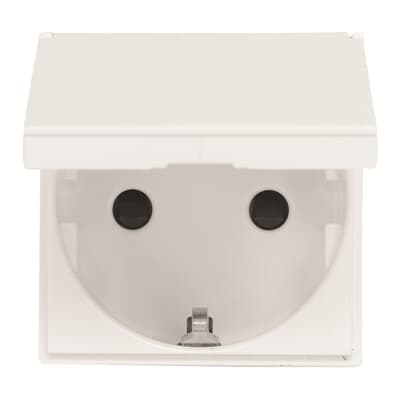 [2CLA228810N1101] Schuko socket outlet with lid - 2M - White
