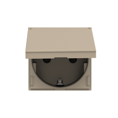[2CLA228810N1901] Schuko socket outlet with lid - 2M - Champagne