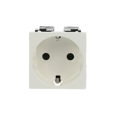 [2CLA228860N1101] Schuko socket outlet srewless terminal - 2M - White