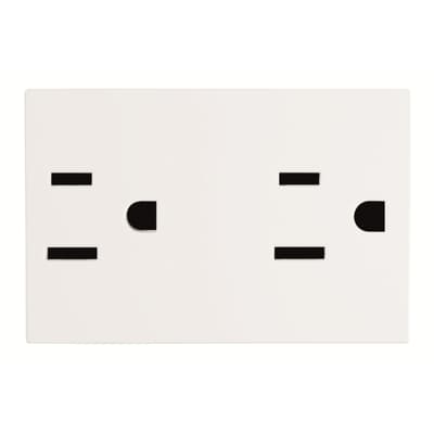 [2CLA232800N1101] American earthed duplex socket outlet - 3M - White