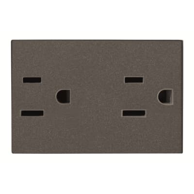 [2CLA232800N1801] American earthed duplex socket outlet - 3M - Anthracite