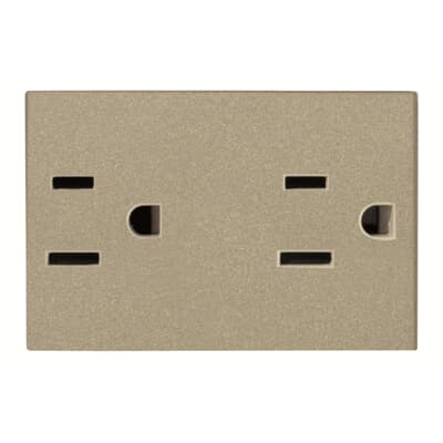[2CLA232800N1901] American earthed duplex socket outlet - 3M - Champagne