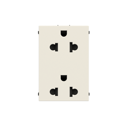 [2CLA233800N1101] Euro-American duplex socket outlet - 3M - White