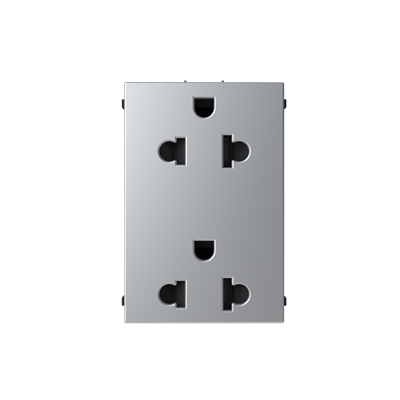[2CLA233800N1301] Euro-American duplex socket outlet - 3M - Silver