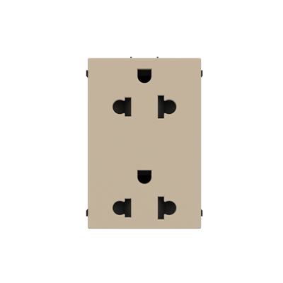 [2CLA233800N1901] Euro-American duplex socket outlet - 3M - Champagne