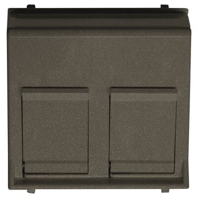 [2CLA221680N1801] Cover plate for data outlet 2-gang at 45º with shutters - 2M - Anthr
