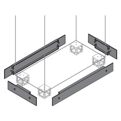 [ZN8000] Pair of plinth flanges  H=100mm, W=800mm